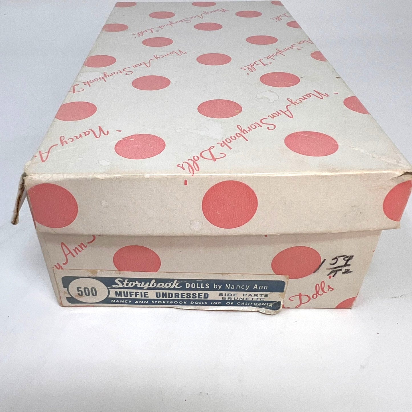 Muffie Doll Vintage 1950's Nancy Ann Storybook Strung Brunette California W/ Box