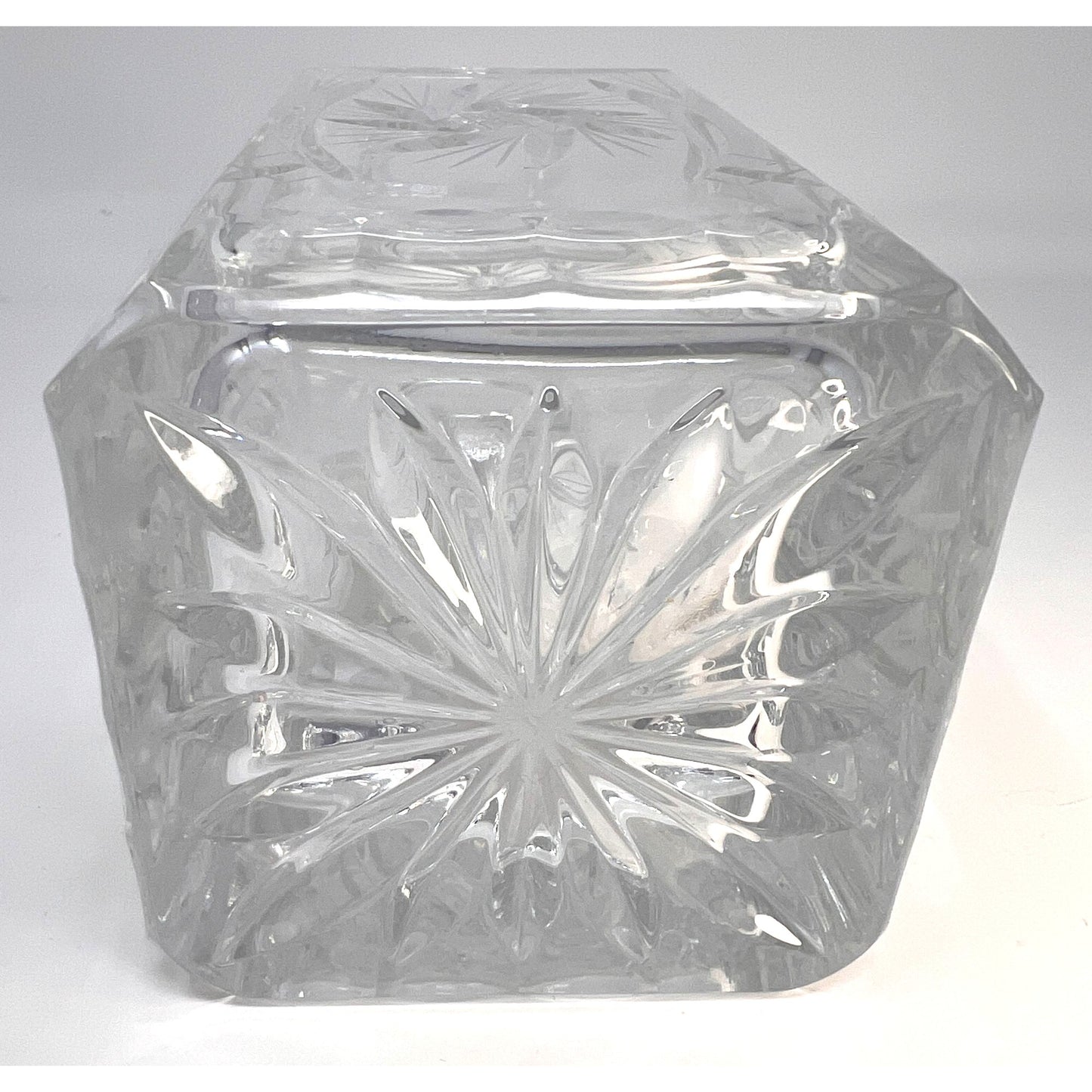 Vintage Hand-Cut Lead Crystal Decanter With Stopper Eleanor Pattern by American Cut Pinwheel Star