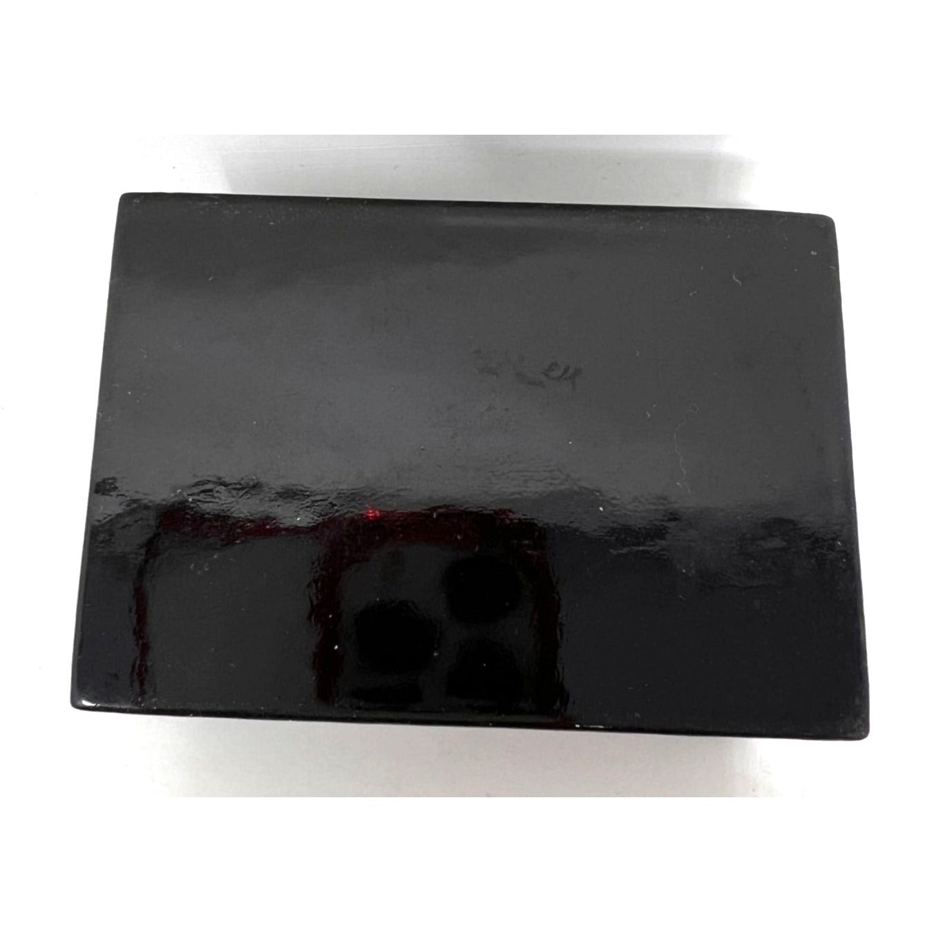 Vintage Russian Hand Painted Lacquer Trinket Box Troika Fairy Tale Red 2" x 3"